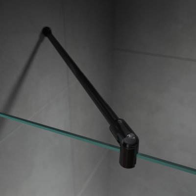 Duschwand nach Maß Planibel® Dark Grey mit schwarzem Profil (T)
