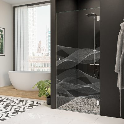 Dusche Glas Nischentür mit Dekor ARRAY 2/101