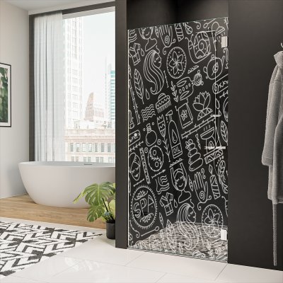 Dusche Glas Nischentür mit Dekor SPA 1/101
