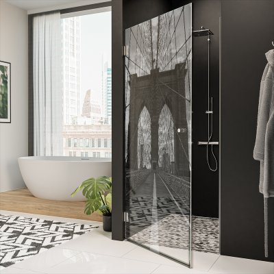 Dusche Nischentür mit Motiv BROOKLYN BRIDGE 101