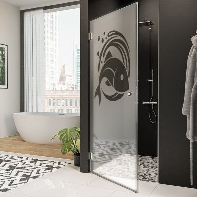 Dusche Nischentür mit Motiv FISCH 101