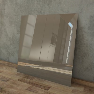 Glas Nischenwand für die Küche - Braun / Mittelbraun - REF 7013, 6mm