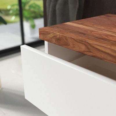 Badunterschrank mit massiver Nussbaum-Platte - Amrum 12PNB