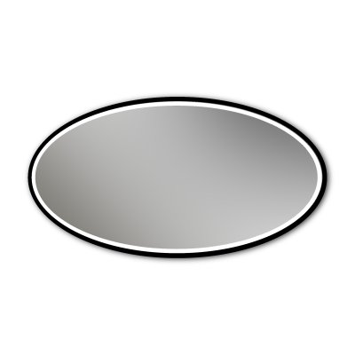 Ovaler LED Spiegel Teillack schwarz F662L4OTL