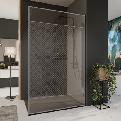 Glastrennwand Dusche mit Farbdruck FRAME SQUARES 3