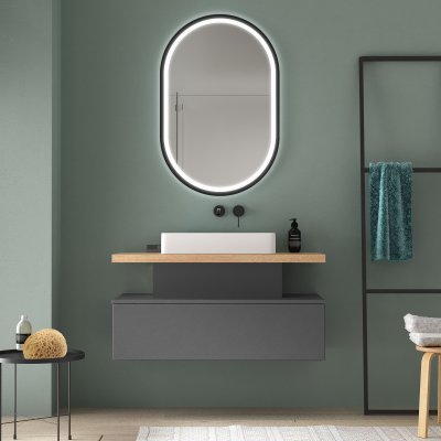Badunterschrank Baltrum 01E mit Schublade und Blende