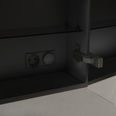Badspiegelschrank aus Aluminium - Weser/Schwarz