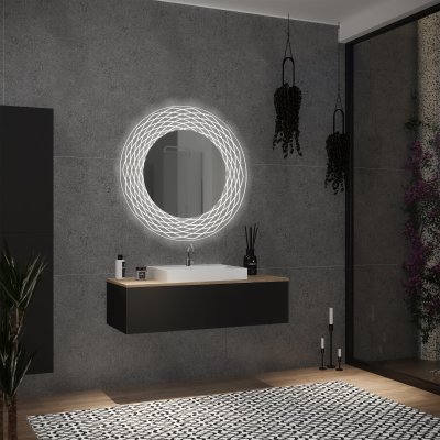 Runder LED Spiegel mit Glas-Rahmen Lisandra 3