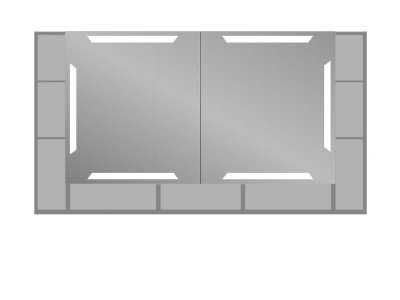Spiegelschrank Bad mit Fächern - NEBRASKA