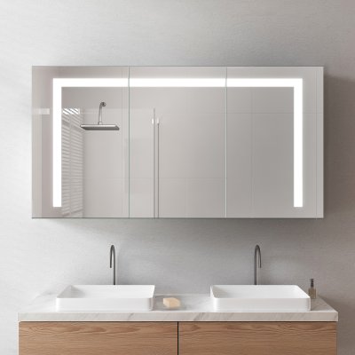 LED Spiegelschrank aus Aluminium - Aller/Schwarz