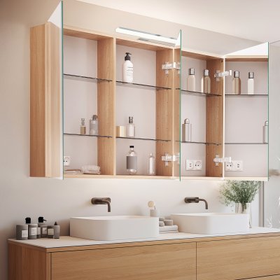 Bad Spiegelschrank mit LED Leuchte Pandora 1