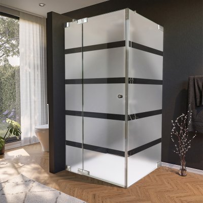 Glas Duschkabine mit Streifen, Tür seitlich AREA 3/210