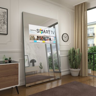 Standspiegel mit TV