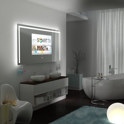 Spiegel mit TV und Glas-Rahmen - GREEN BAY 2