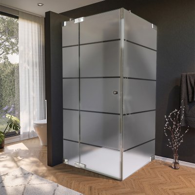 Duschkabine satiniertes Glas, Tür seitlich AREA 2/210