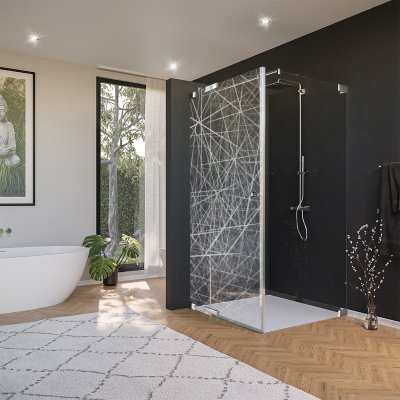 Glas Duschkabine Tür seitlich mit Dekor DESIGN 2/210