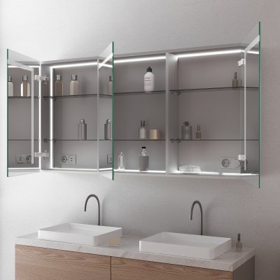LED Spiegelschrank aus Aluminium - Donau