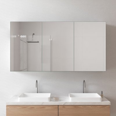 Badspiegelschrank aus Aluminium - Weser/Schwarz