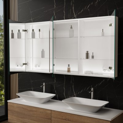 Badspiegelschrank aus Aluminium - Weser/Weiß
