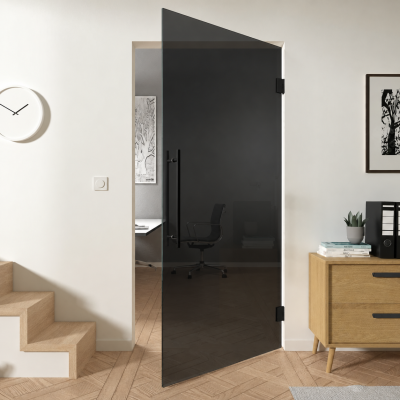 Pendeltür aus ESG 8mm Dark Grey