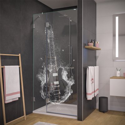 Duschtür aus Glas Laser-Design GITARRE 104