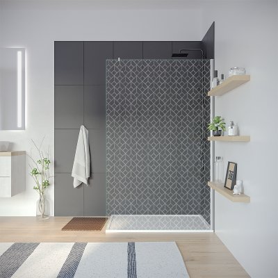 Glas Seitenwand für begehbare Dusche ART DECO 1T