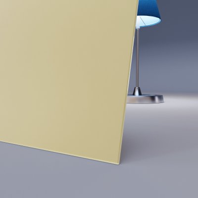 Beige / braun lackiertes ESG Glas SATINATO 4mm