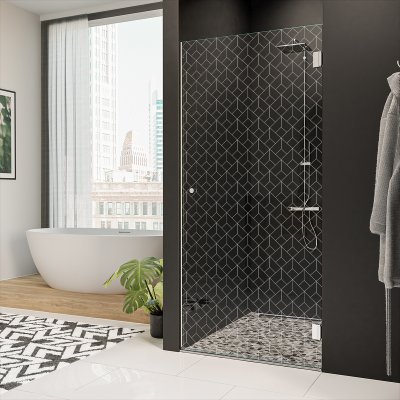 Glastür für die Dusche mit Dekor ART DECO 1/101