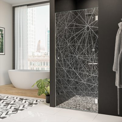 Glastür für die Dusche mit Dekor DESIGN 2/101