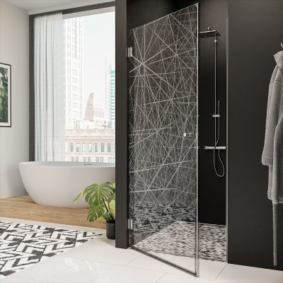 Glastür für die Dusche mit Dekor DESIGN 2/101