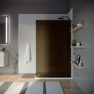 Glaswand Dusche Parsol Bronze/Gold getönt, 8 mm ESG klar (T)