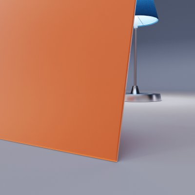 Orange lackiertes ESG Glas SATINATO 4mm