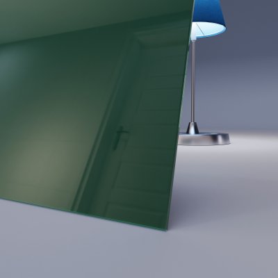 Grün lackiertes ESG Glas nach Maß 4mm