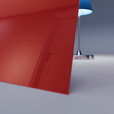Rot lackiertes ESG Glas nach Maß 4mm