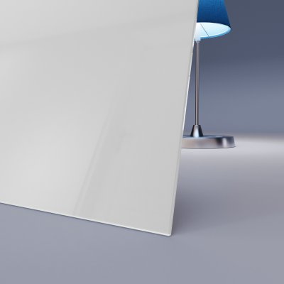 Weiß lackiertes ESG Glas nach Maß 4mm