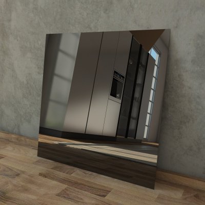 Schwarz lackiertes Glas - REF 9005, 4mm