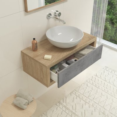 Waschbecken Unterschrank mit Auszug 17A