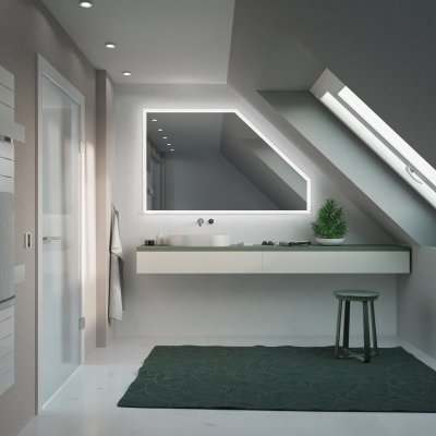 LED Badspiegel mit Dachschräge - Cuarto