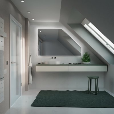 LED Badspiegel mit Dachschräge - Namek