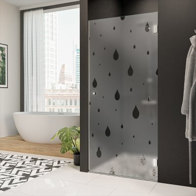 Dusche Glastür mit Dekor TROPFEN 1/101