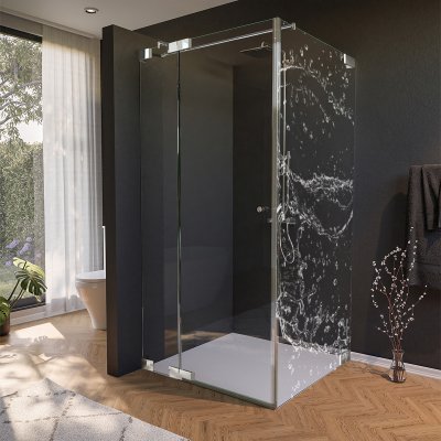 Glas Duschkabine Tür seitlich mit Dekor WASSER 4/210