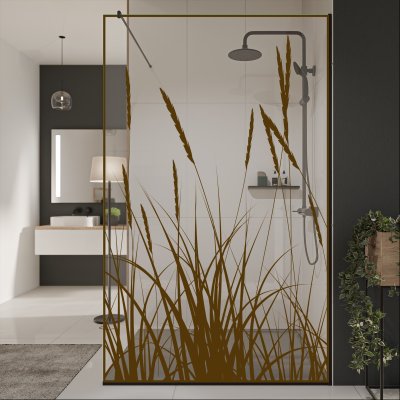 Glastrennwand Dusche mit Farbdruck FRAME KORNFELD