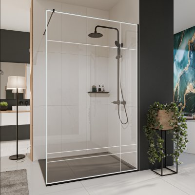 Glastrennwand Dusche mit Farbdruck FRAME LINE
