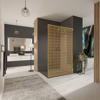 Glastrennwand Dusche mit Farbdruck FRAME MEMPHIS 2