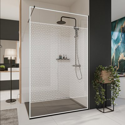 Glastrennwand Dusche mit Farbdruck FRAME TRIANGEL 2
