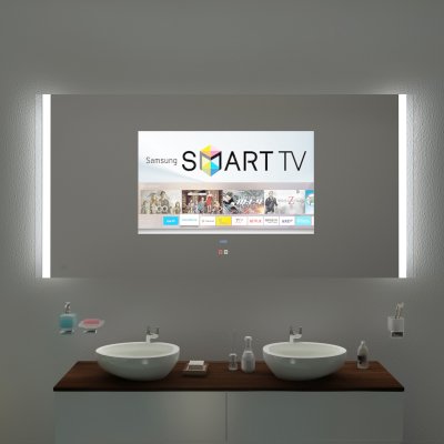 Spiegel mit Fernseher und Glas-Rahmen - HANNAH 2