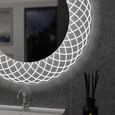 Runder LED Spiegel mit Glas-Rahmen Lisandra 1