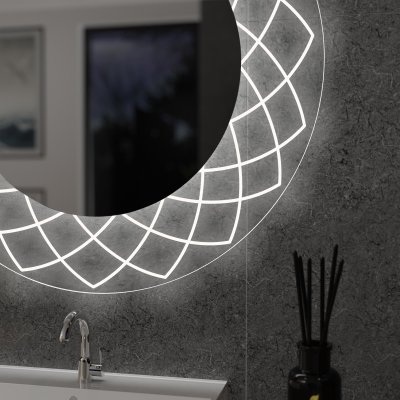 Runder LED Spiegel mit Glas-Rahmen Lisandra 2