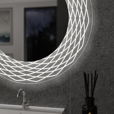Runder LED Spiegel mit Glas-Rahmen Lisandra 3