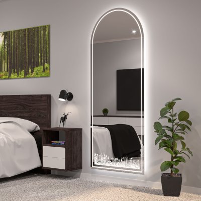 Spiegel mit LED Motiv Blumenwiese 1